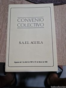 Colecionismo de cervejas: Cervezas El Aguila 1987 1989 convenio colectivo
